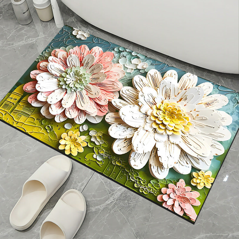 Siopsrl | Floral Pattern Non-Slip Bath Mat Siopsrl