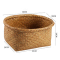 Unisex Natural Fiber Storage Basket with Wide Rim Siopsrl
