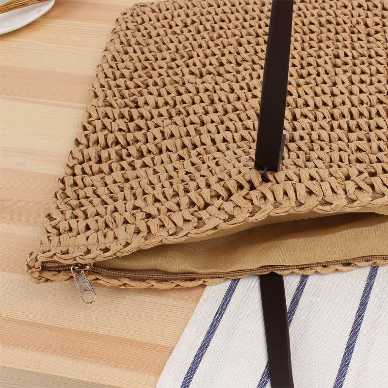 Siopsrl | Timeless wicker tote bag with leather handles Siopsrl