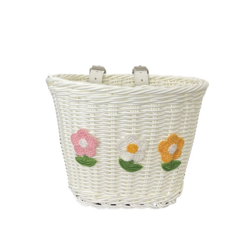 Floral Embroidered Woven Storage Basket Siopsrl