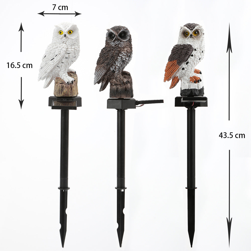 Solar-Powered Owl Garden Stake Light With Realistic Resin Perched Sculpture And Automatic Dusk-To-Dawn LED Siopsrl