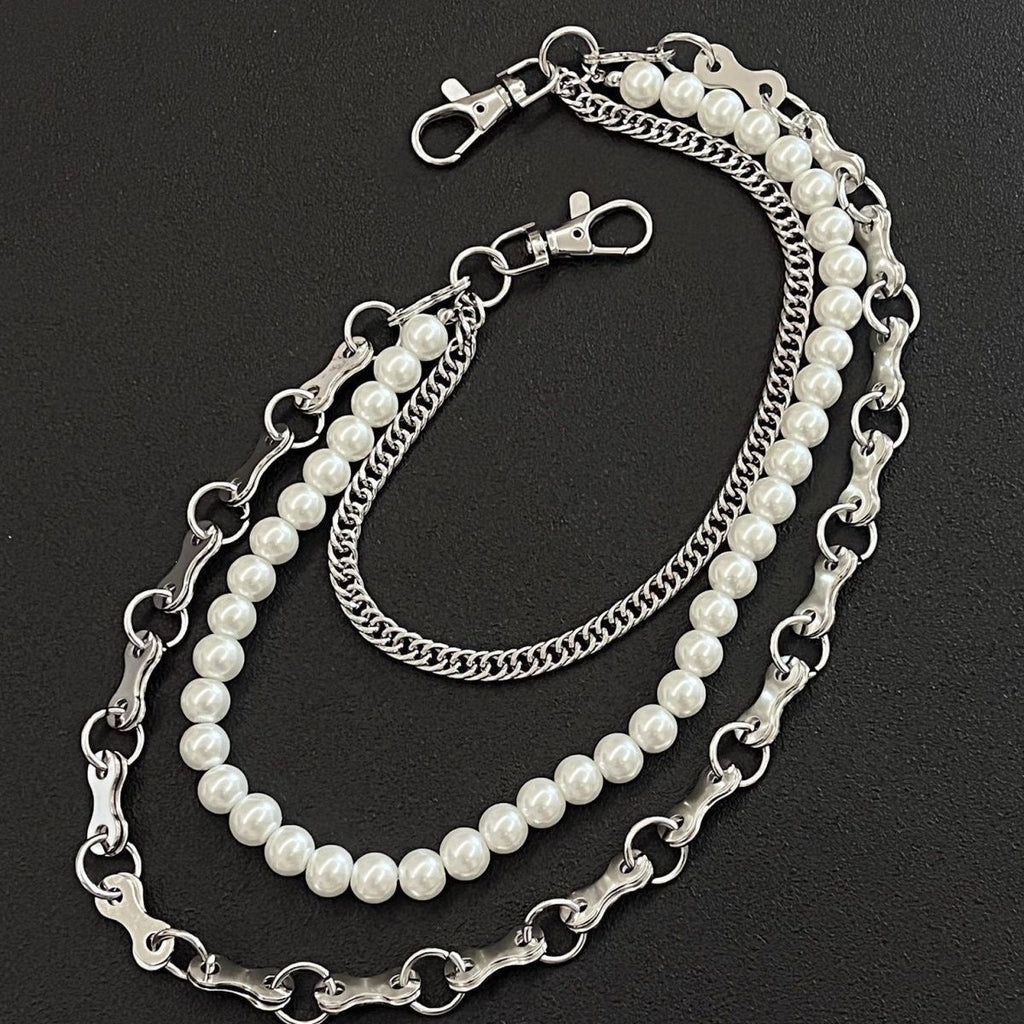 Siopsrl | Fashionable chain bracelet with pearls and metal links Siopsrl