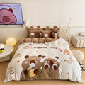 Fluffy bedding set with quilted cozy surface, 3D teddy applications and warming microfiber filling Bowlift