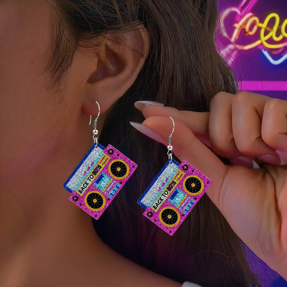 Retro-Inspired Compact Cassette Earrings Siopsrl
