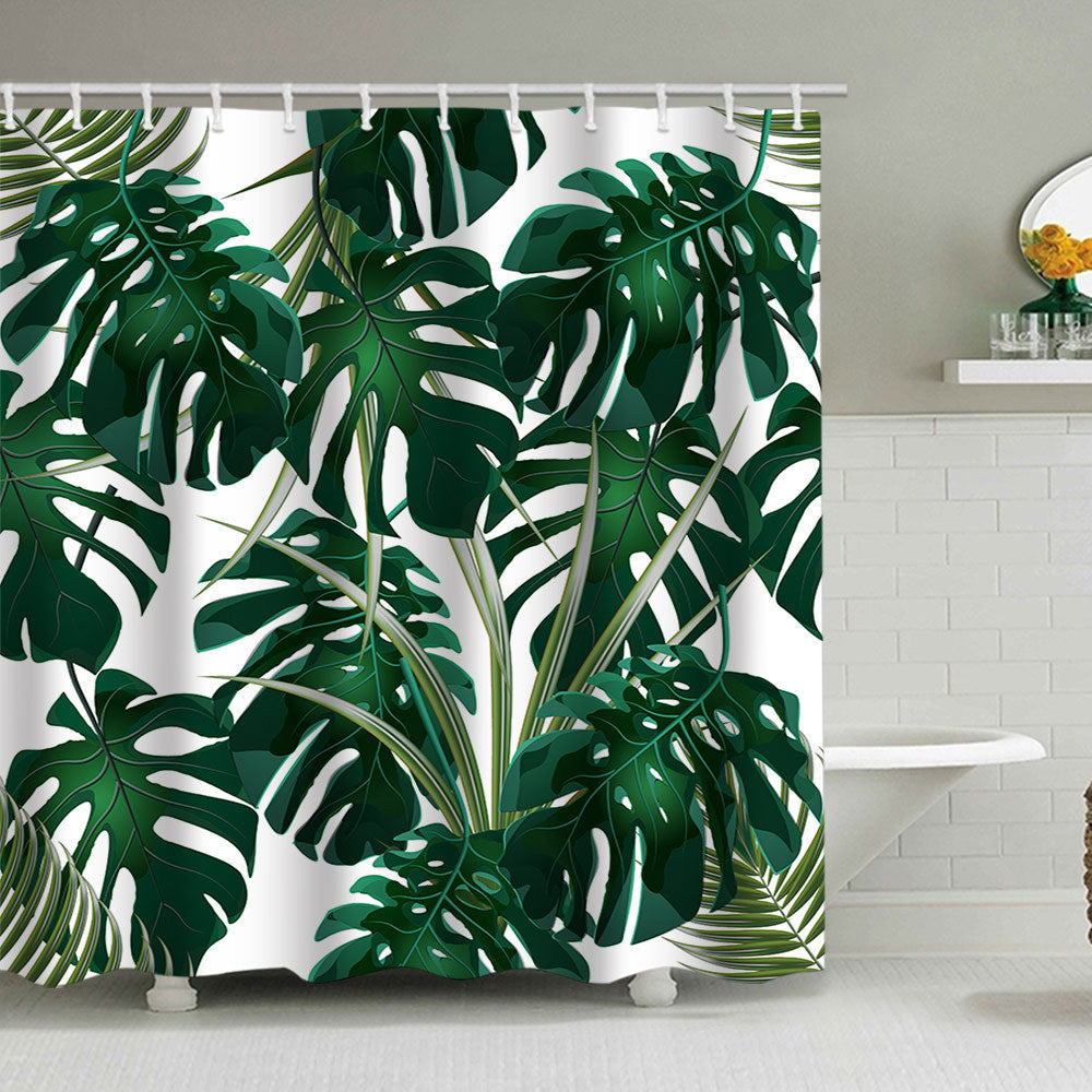 Siopsrl | Tropical Leaf Print Shower Curtain Siopsrl