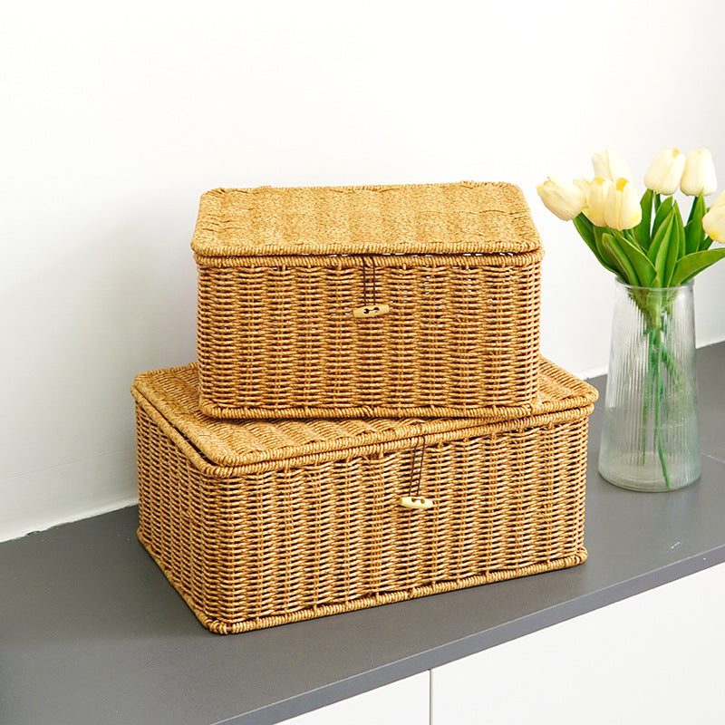 Women Large Storage Basket with Lid Siopsrl