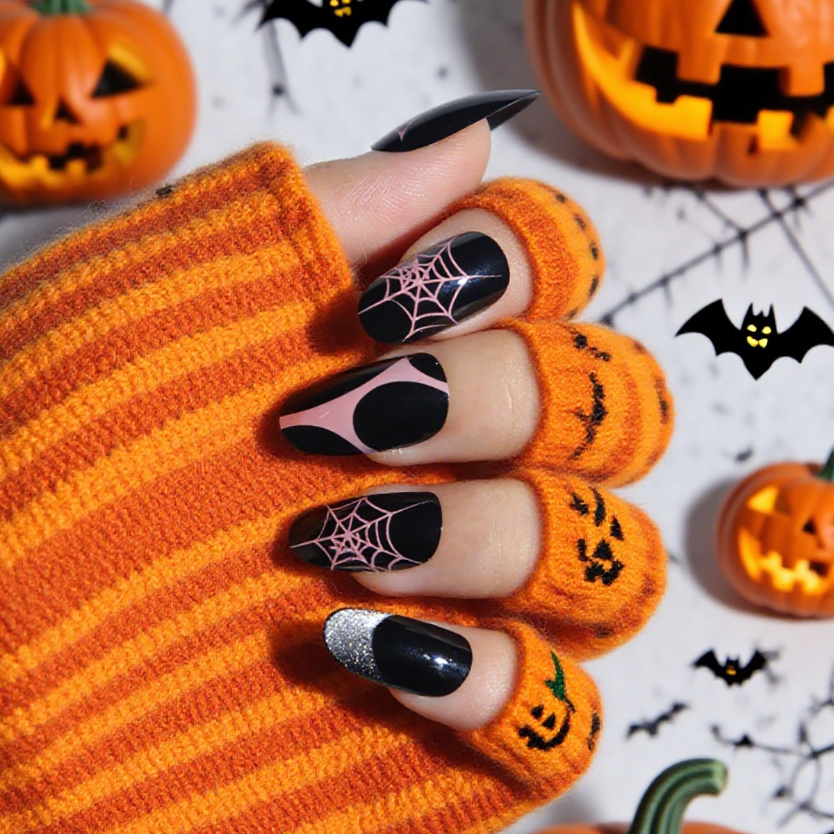 Halloween-Themed Stiletto Nail Art Set Siopsrl
