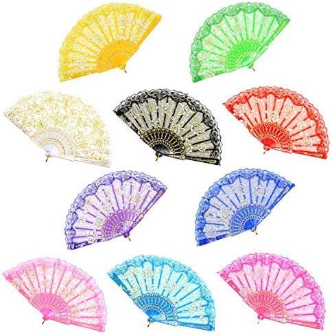 Siopsrl | Ladies' Fan with Floral Lace Designs Siopsrl