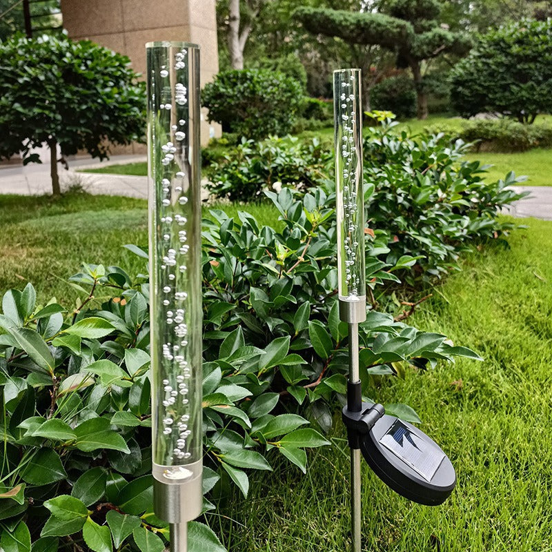 RGB Bubbling Acrylic Garden Stake With Adjustable Stainless Steel Spike And Dusk-To-Dawn Sensor Siopsrl