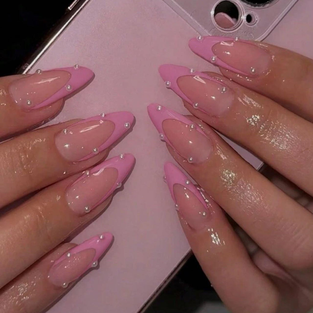 Siopsrl | Acrylic nail set with glamorous 3D decorations and elegant design Siopsrl