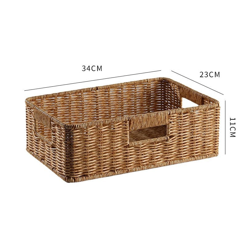 Women's Rectangular Storage Basket Made of Natural Wicker Siopsrl