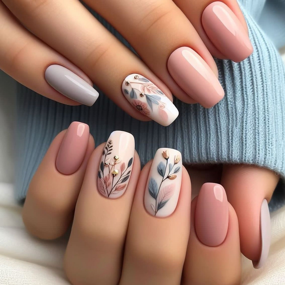 Siopsrl | Botanical Floral Press-On Nail Art Siopsrl