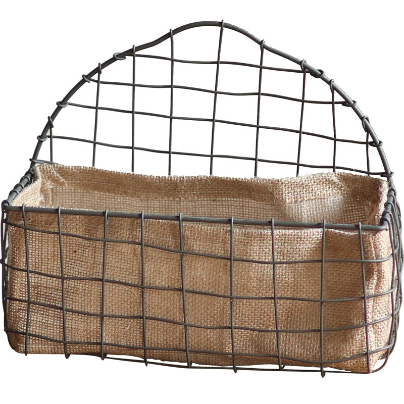 Decorative wire basket with jute bag Siopsrl