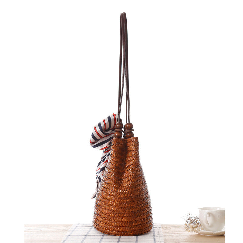 Elegant basket bag with trendy ribbon detail Siopsrl