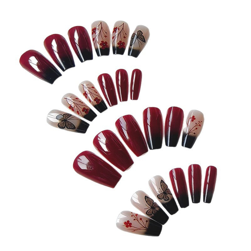 Siopsrl | Artificial nails with butterfly and flower motifs Siopsrl