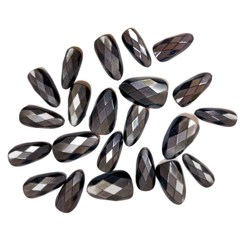 Siopsrl | Artistic Diamond-Pattern Press-On Nails Siopsrl