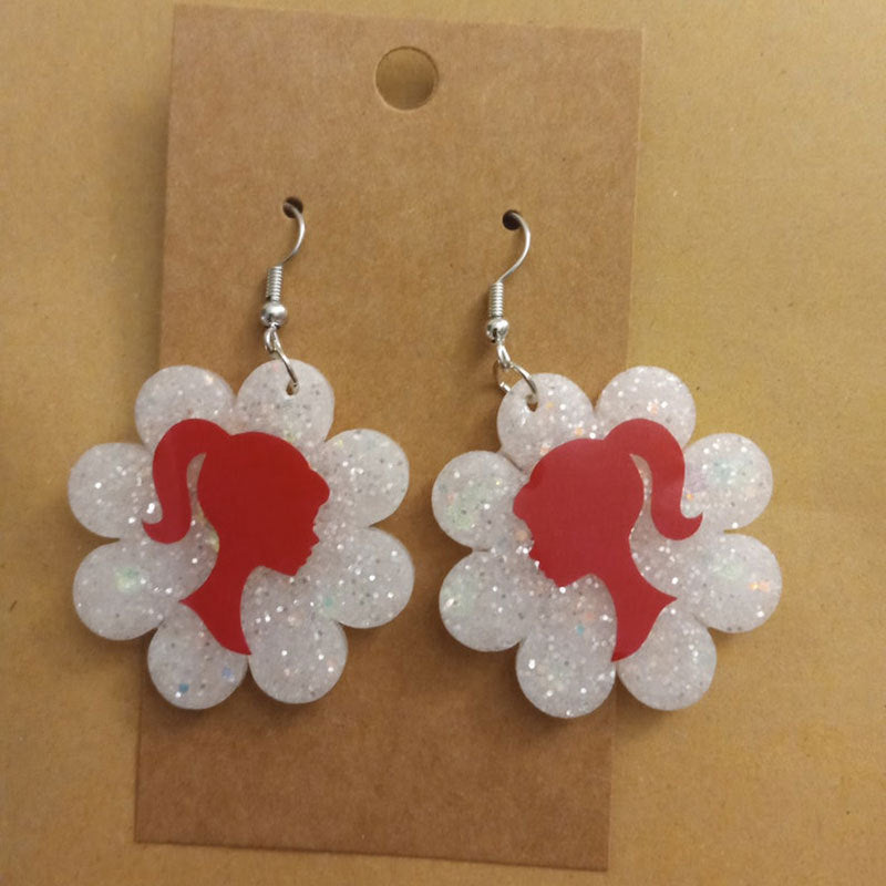 Heart-Shaped Glitter Earrings Siopsrl