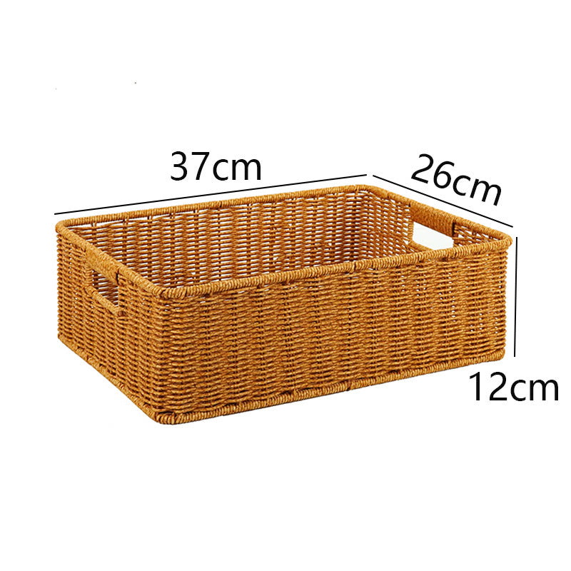 Women's Rectangular Storage Basket Made of Natural Wicker Siopsrl