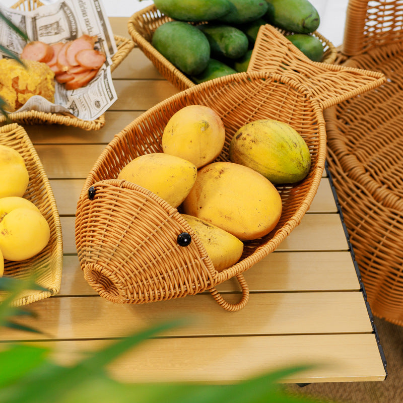 Fish-Shaped Woven Storage Basket Siopsrl