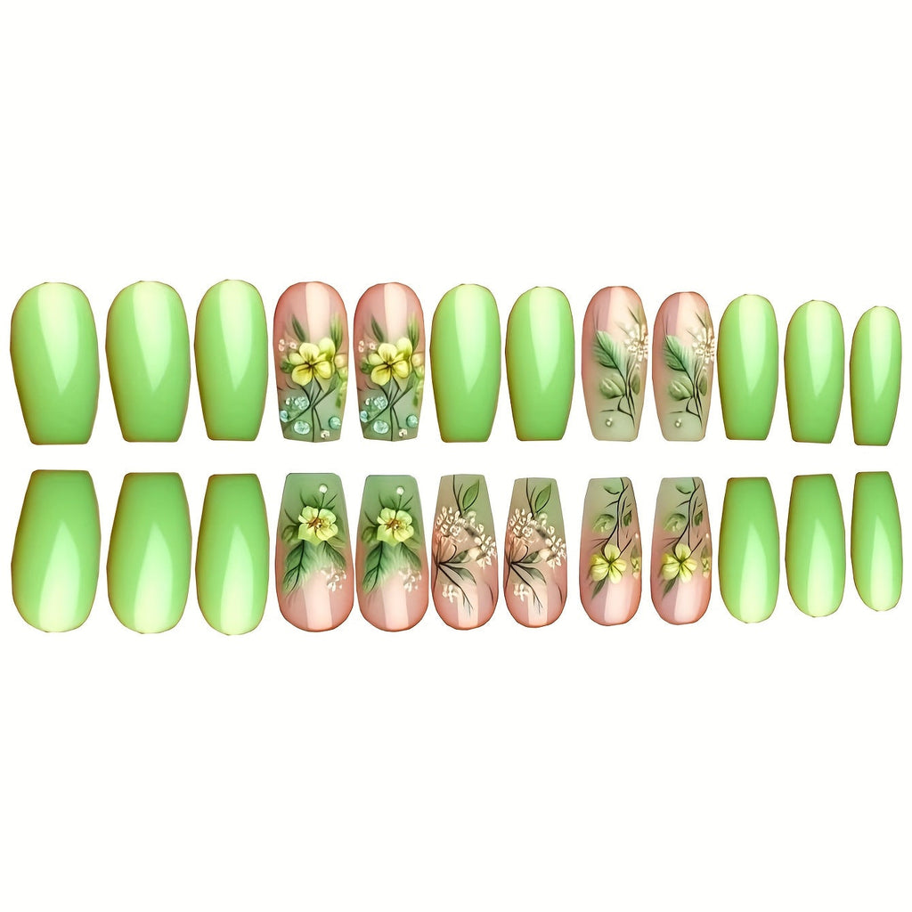 Siopsrl | Floral Art Press-On Nail Design Siopsrl