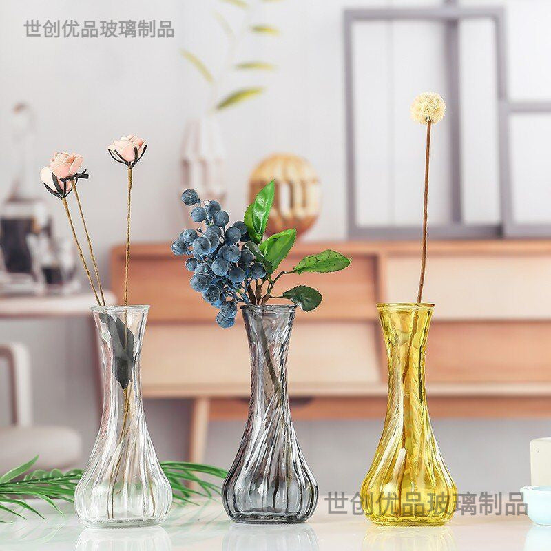 Siopsrl | Handblown glass bud vase with fluted neck and weighted base Siopsrl