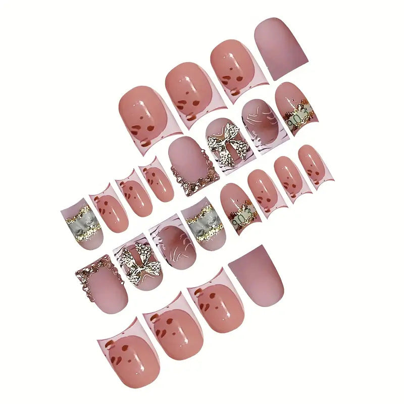 Siopsrl | Decorative Gold-Accented Press-On Nail Art Siopsrl