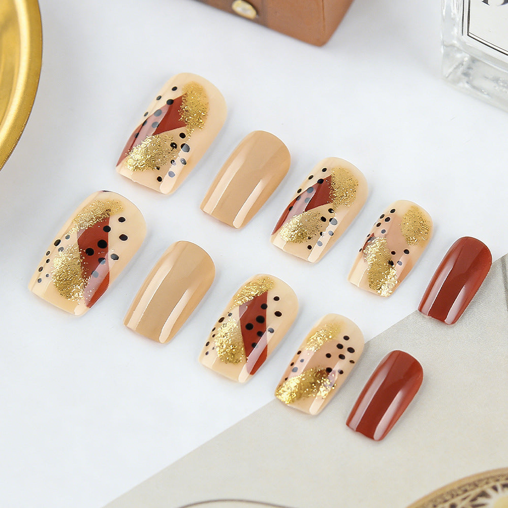 Siopsrl | Artistic Geometric Pattern Press-On Nail Set Siopsrl