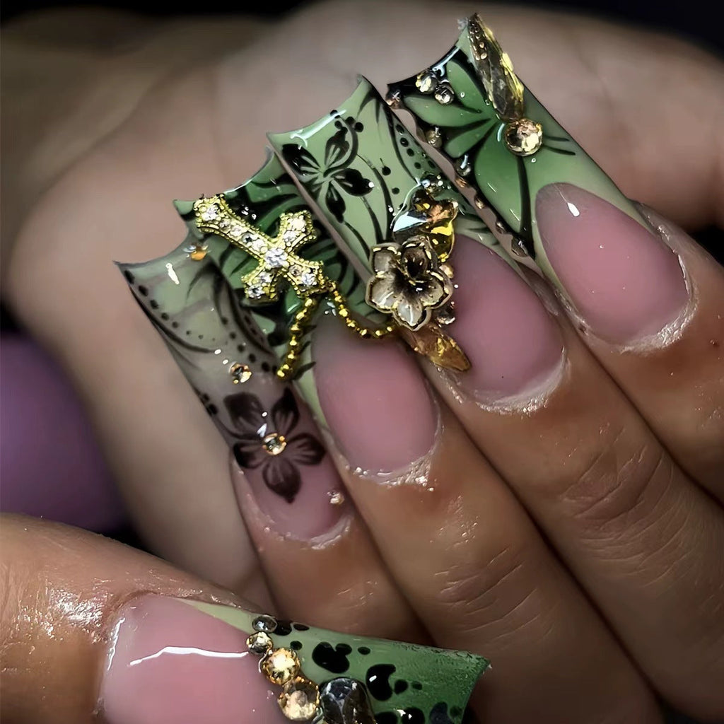 Siopsrl | Decorative Long Press-On Nail Extensions Siopsrl