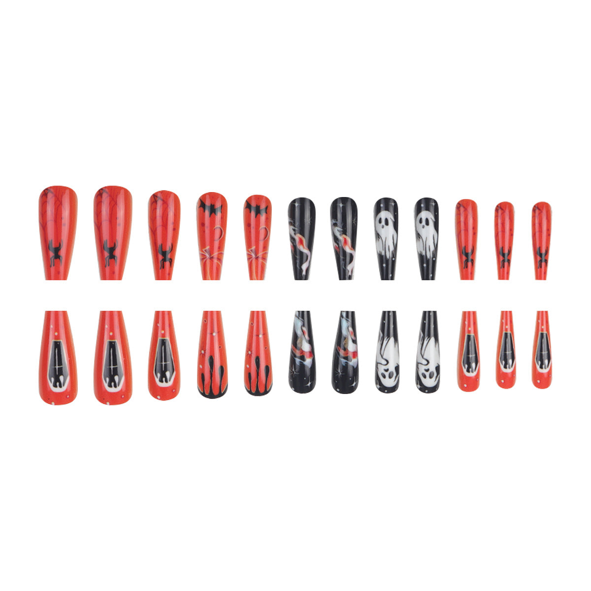Halloween-Themed Stiletto Press-On Nails Siopsrl