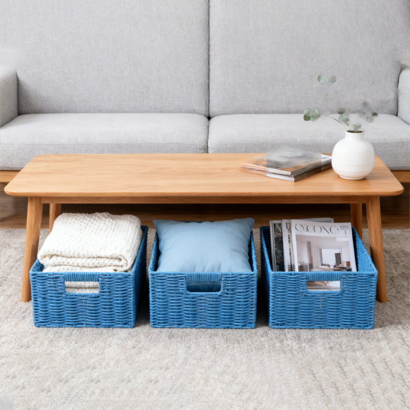 Women's storage basket made of woven material with integrated lids Siopsrl