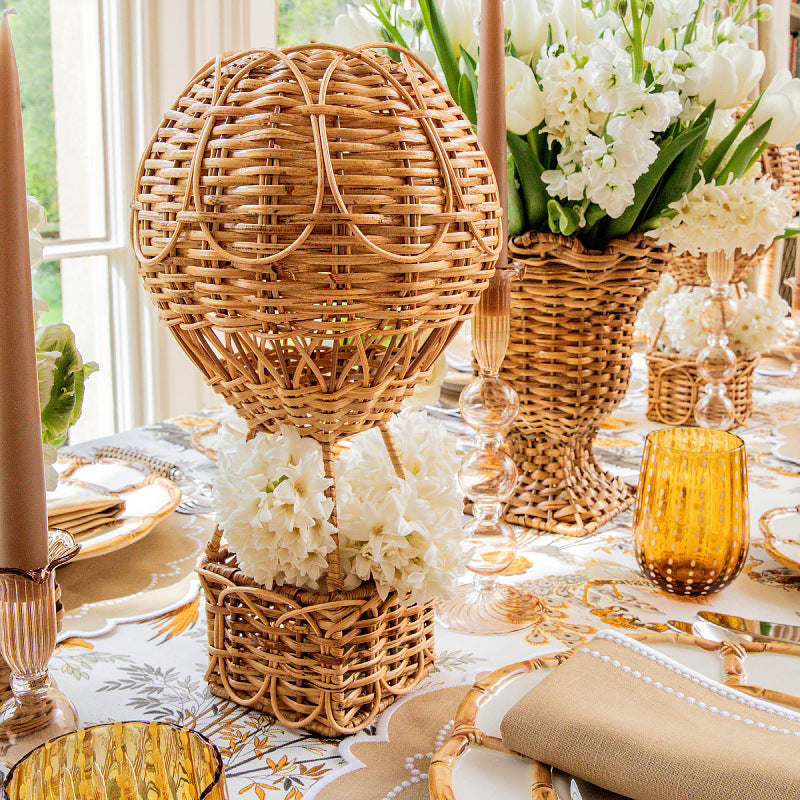 Handwoven storage basket in hot air balloon design Siopsrl