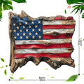 Siopsrl | Unisex nan hand-carved rustic wood wall relief USA flag shape with 3D stars Siopsrl