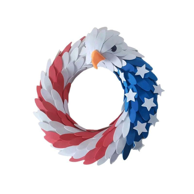 Siopsrl | Unisex nan handcrafted patriotic eagle door wreath with layered feather effect Siopsrl