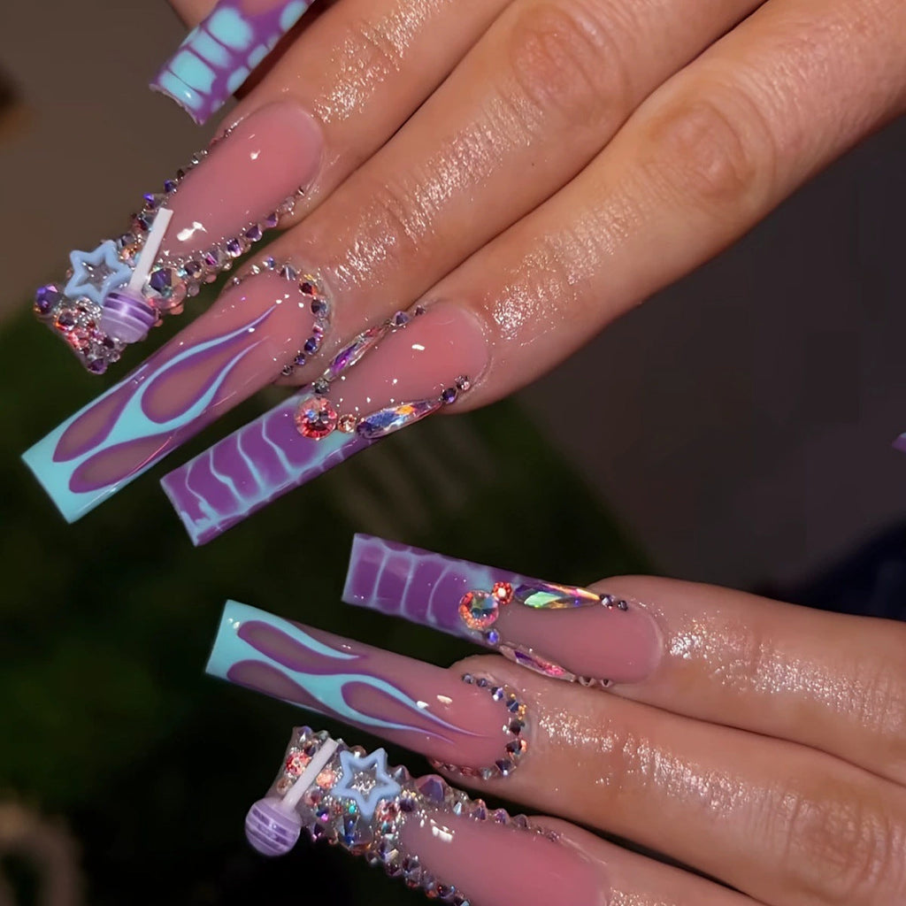 Siopsrl | Decorative Long Press-On Nail Extensions Siopsrl