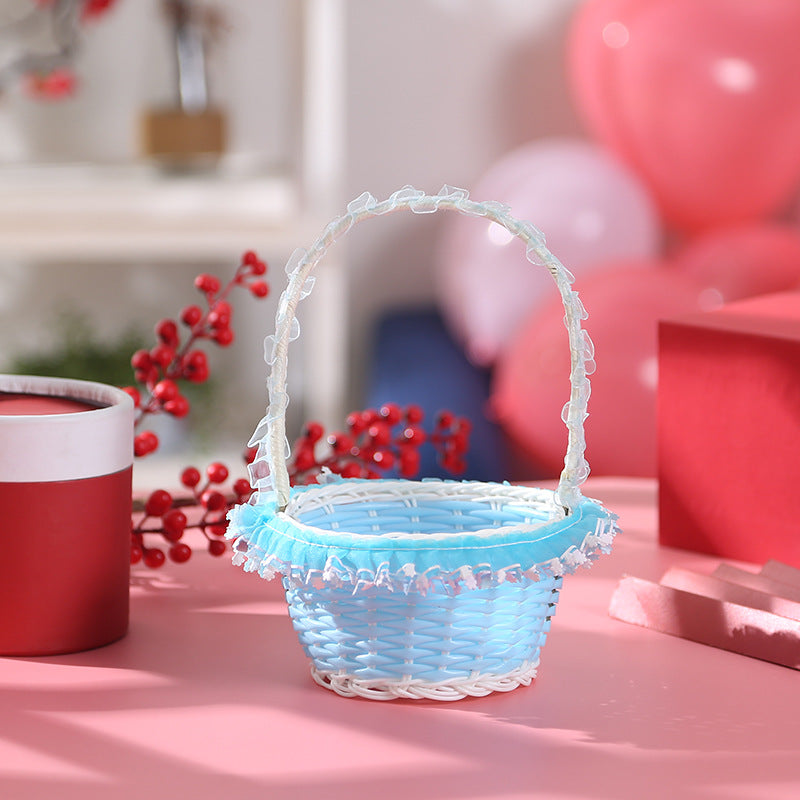 Girls Decorative Woven Easter Basket Siopsrl