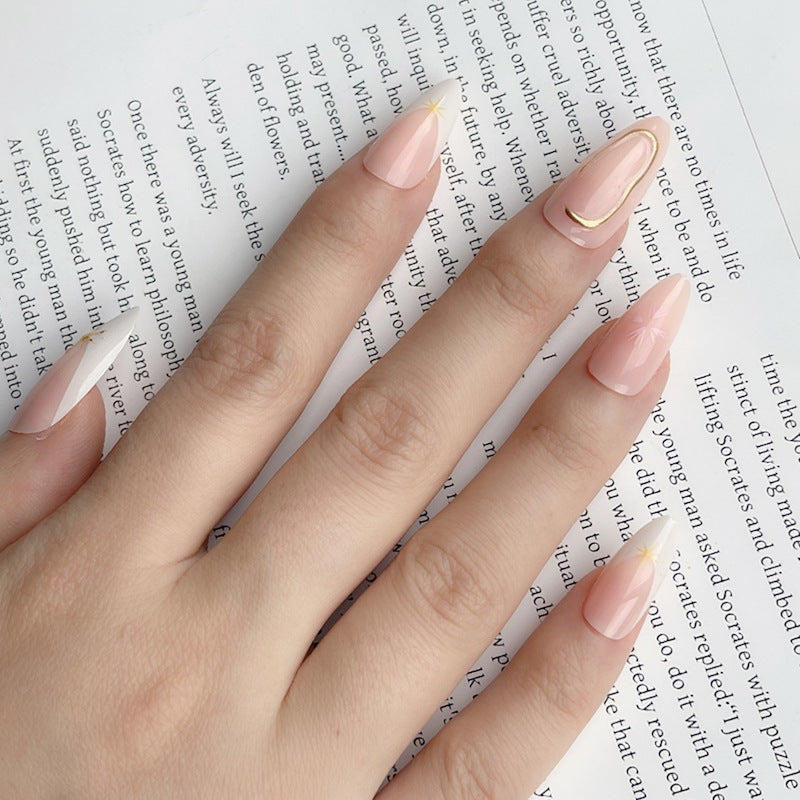 Siopsrl | Decorative Press-On Nail Set with Star Accents Siopsrl