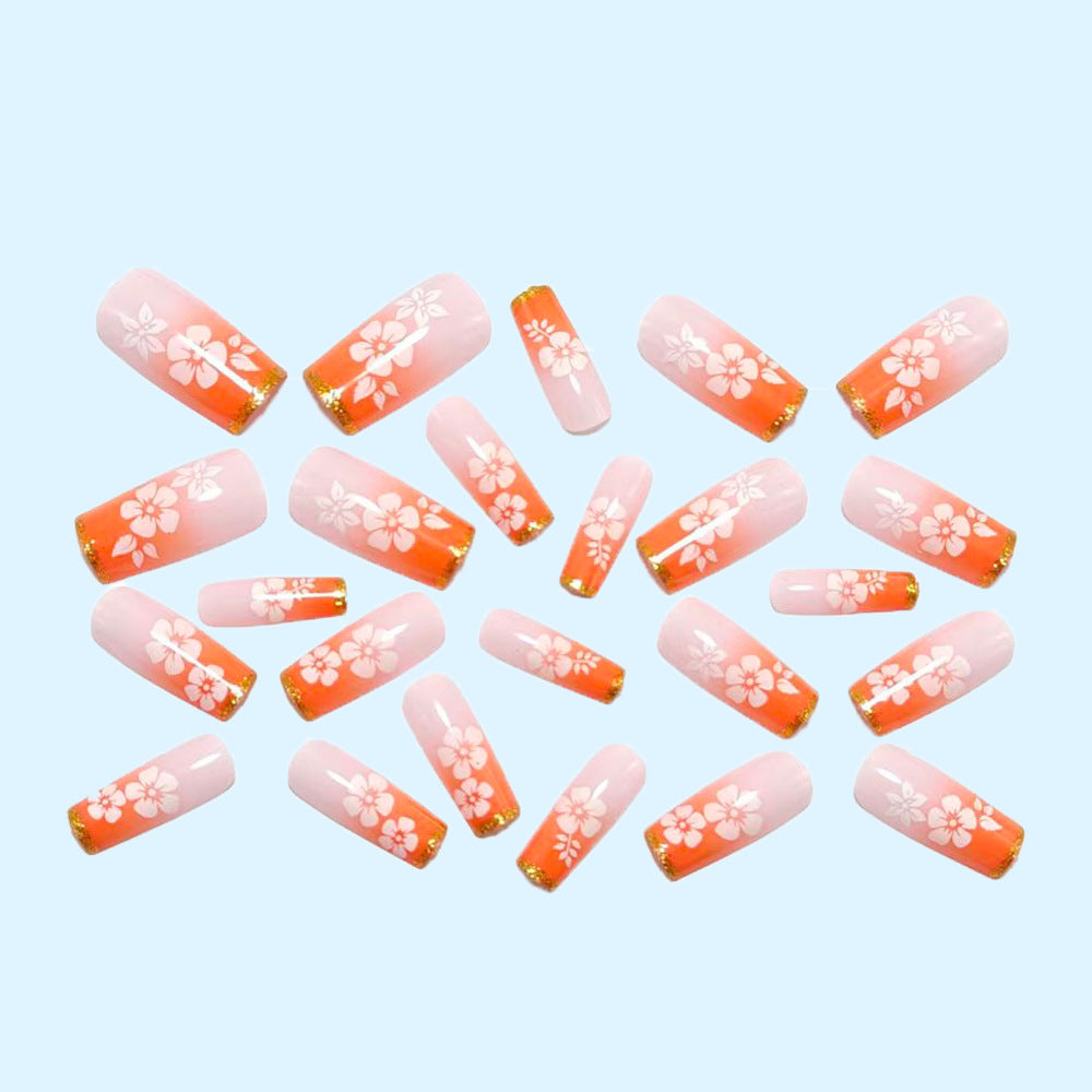 Siopsrl | High-quality artificial nails with floral accents Siopsrl