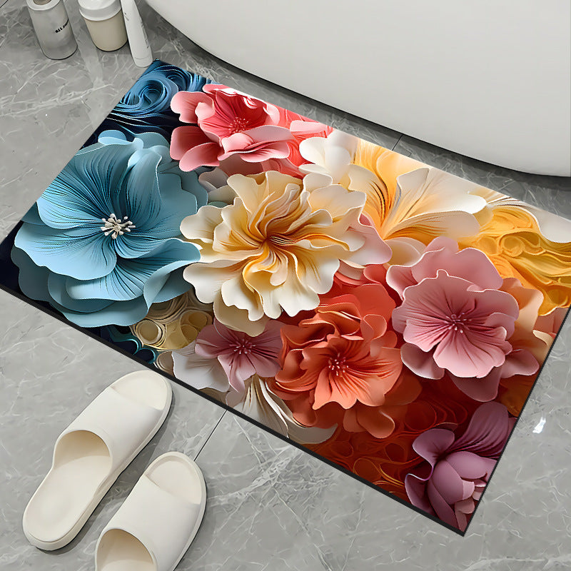 Siopsrl | Floral Pattern Non-Slip Bath Mat Siopsrl