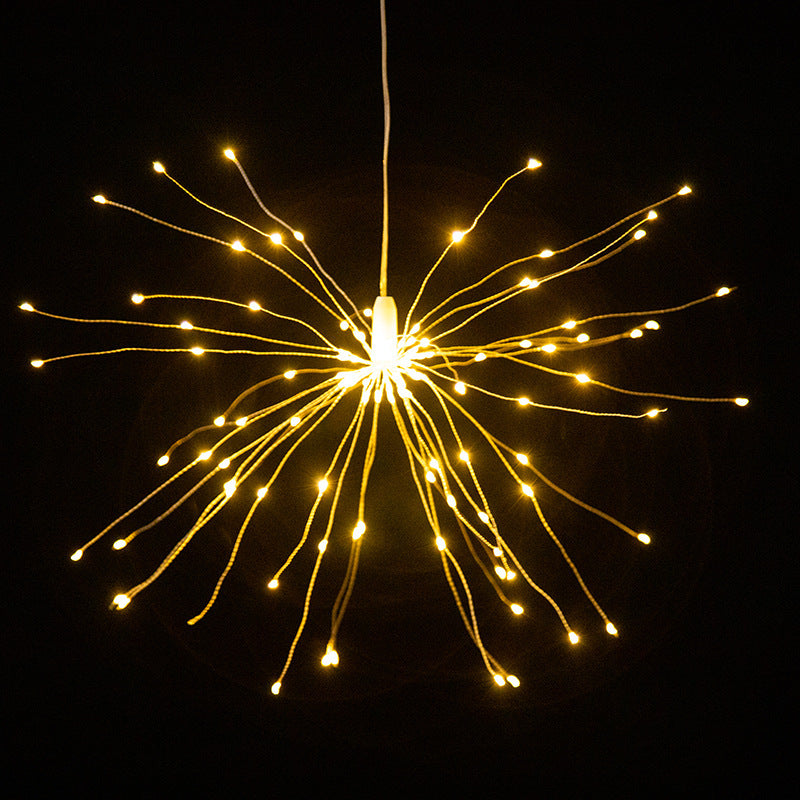 Solar-Powered Starburst Hanging LED Garden Lights With Waterproof Firework-Shaped Clusters And Automatic Dusk-To-Dawn Sensor Siopsrl