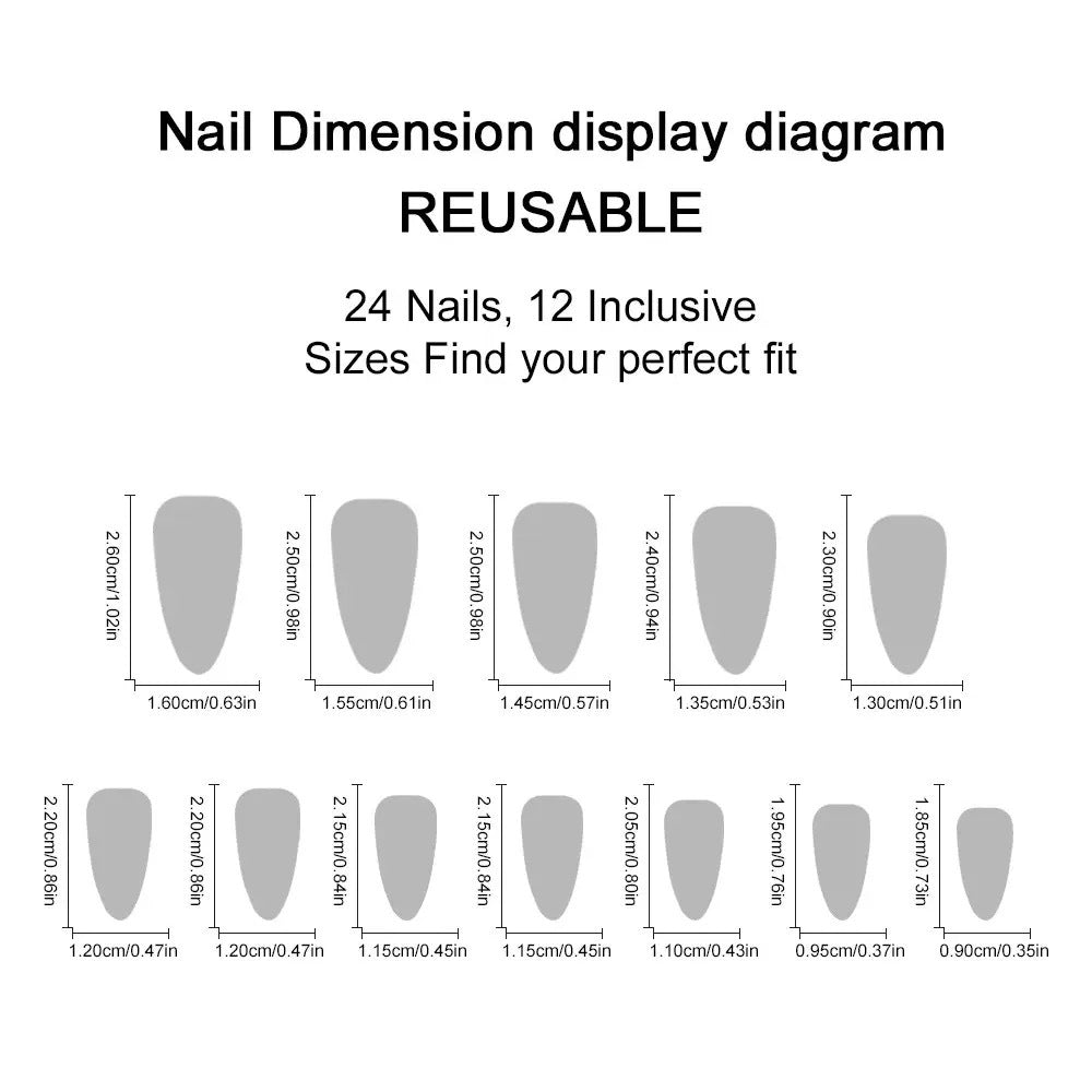 Siopsrl | Artificial nail set with elegant, shiny finish Siopsrl