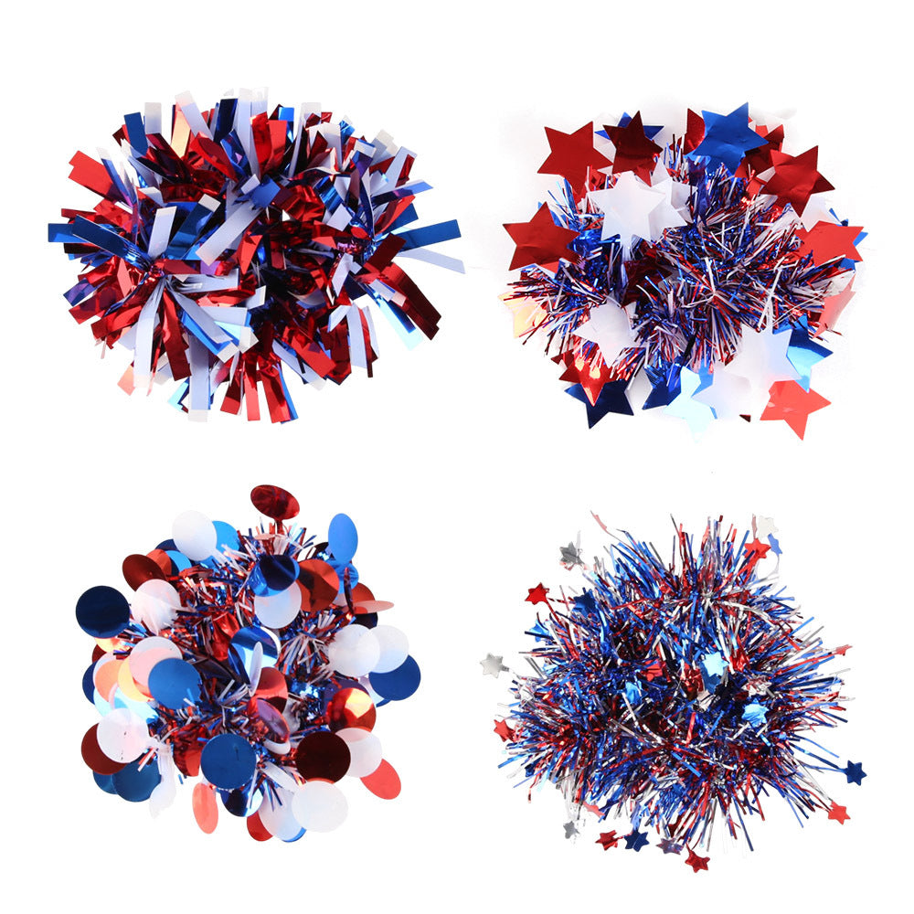 Siopsrl | Unisex nan Pompom bracelet made of metallic tinsel with elastic insert for party and cheerleading Siopsrl