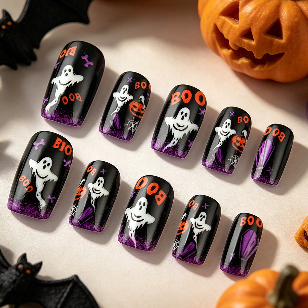 Fun Halloween-Themed Press-On Nail Art Set Siopsrl