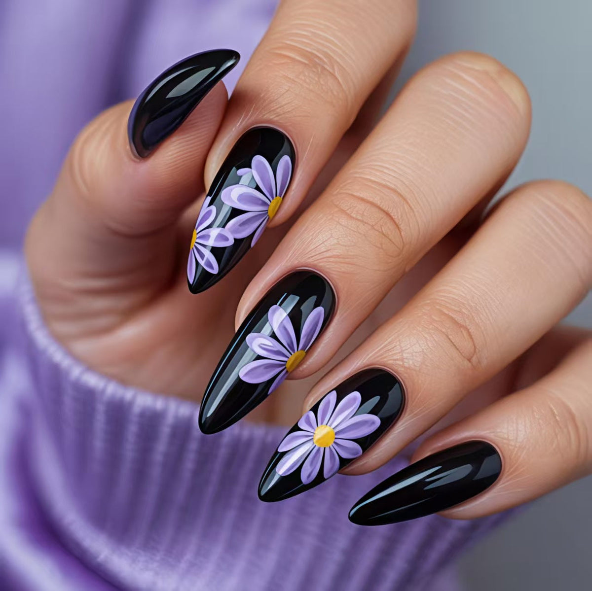 Siopsrl | Artificial nails with floral patterns and elegant design Siopsrl