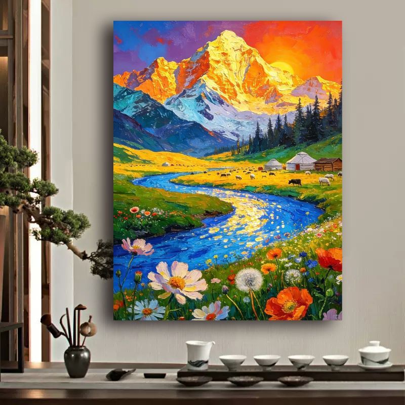 Siopsrl | Vibrant Mountain Landscape Canvas Art Siopsrl