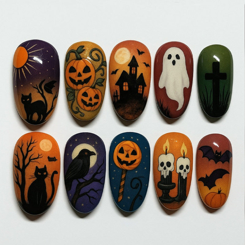 Halloween-Themed Press-On Nail Set  Siopsrl1788495816
