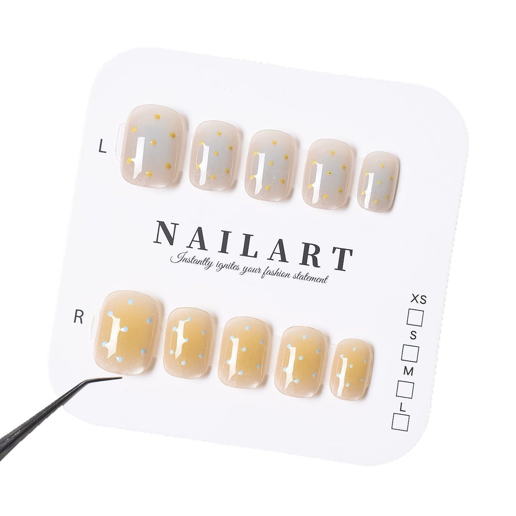 Siopsrl | Artistic Press-On Nail Set with Whimsical Dot Designs Siopsrl