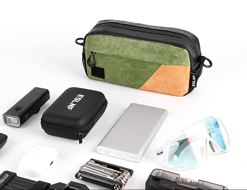 compact waterproof bicycle handlebar organizer pouch with multi-compartment storage and detachable strap Siopsrl