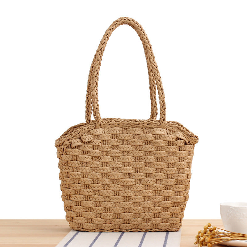 Robust basket bag with braided carrying straps Siopsrl