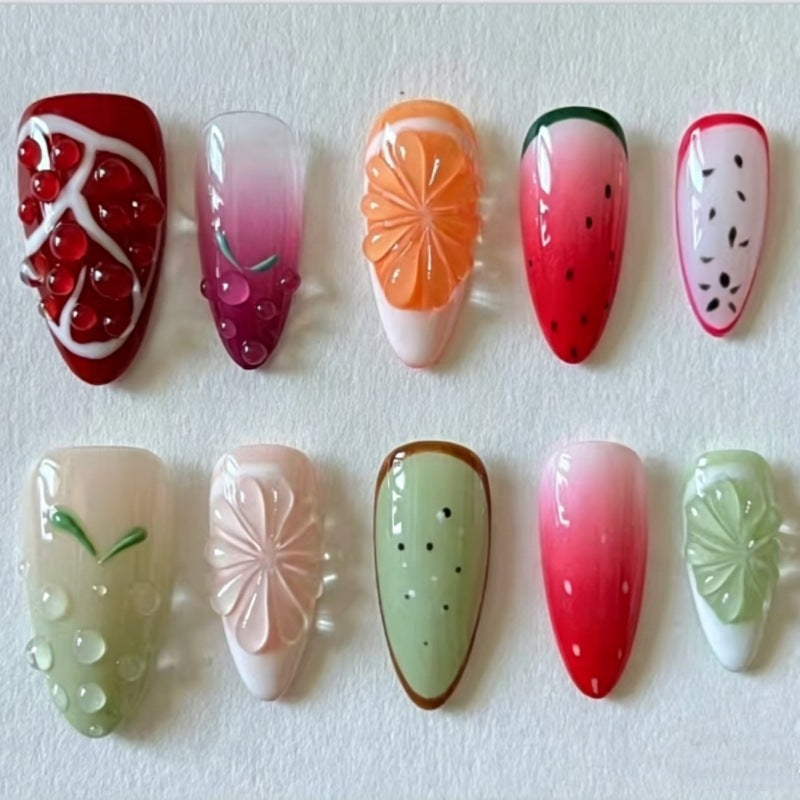 Siopsrl | Nature-Themed Artistic Press-On Nail Set Siopsrl