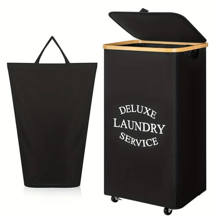 Laundry separation system with bamboo lid and multiple compartments Siopsrl
